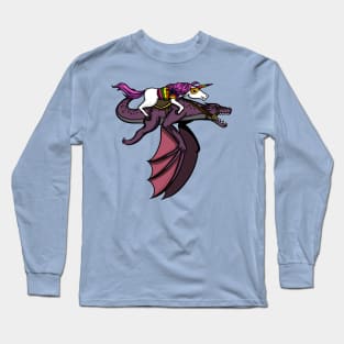 Magical Unicorn Riding Dragon Long Sleeve T-Shirt